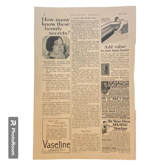 Armand Cold Cream Powder Print Ad Vaseline Jelly March 1928 Frame Ready - Picture 4 of 5